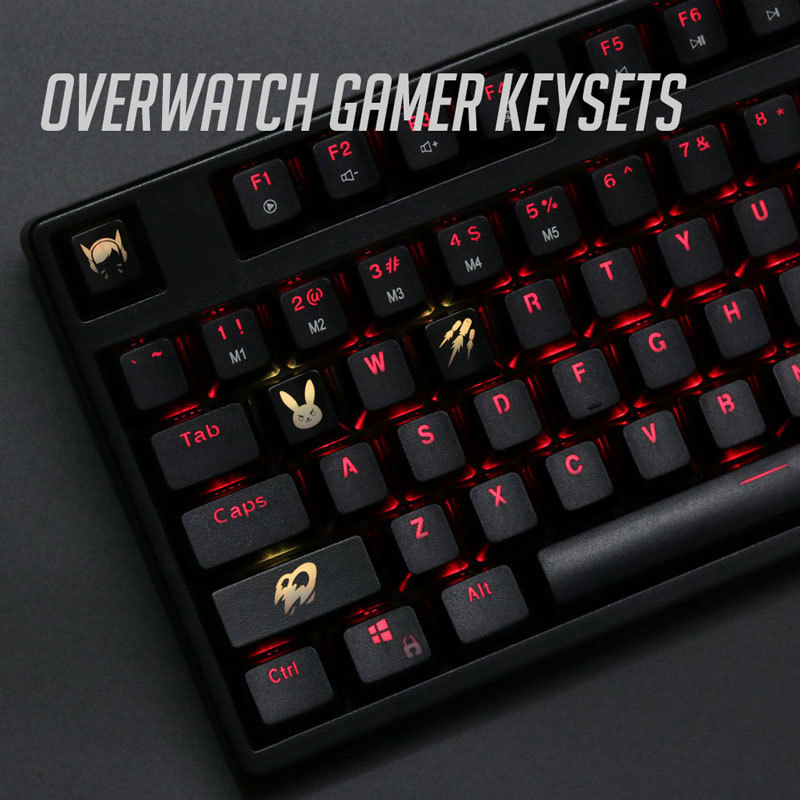 Keyboard Gaming Black - 4 ชิ้น/เซ็ตคีย์ Backlight OW Key caps