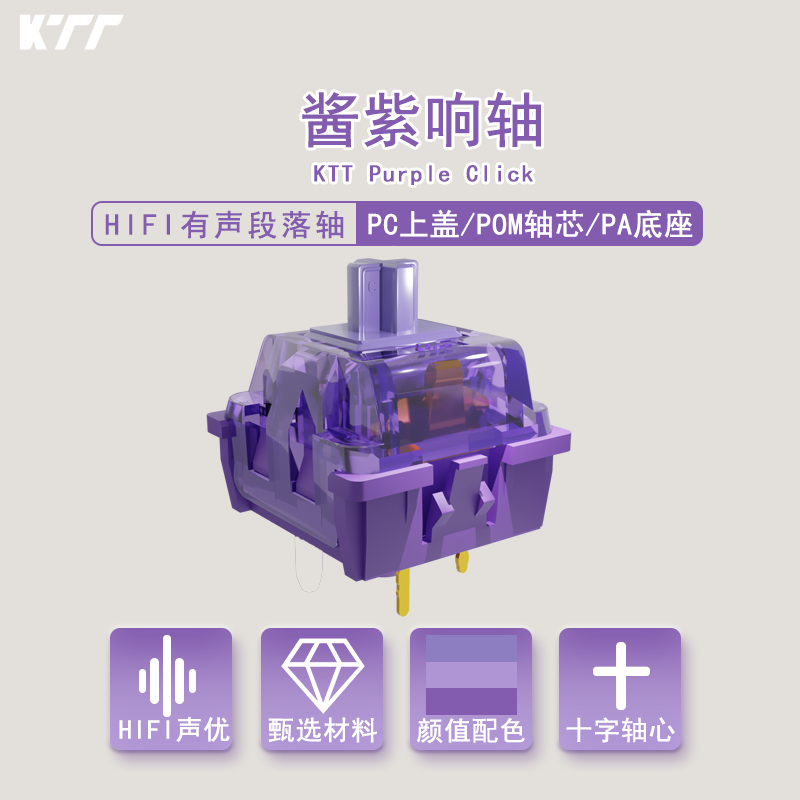 Keyboard Lube Kit - สวิตช์ KTT Purple Click 40g แบบหล่อลื่นสำเร็จรูป