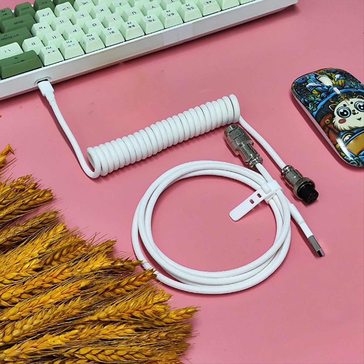 Coiled Usb Cable - สายเคเบิล USB Type-C แบบ AAAE สำหรับคีย์บอร์ดเกมมิ่ง,
