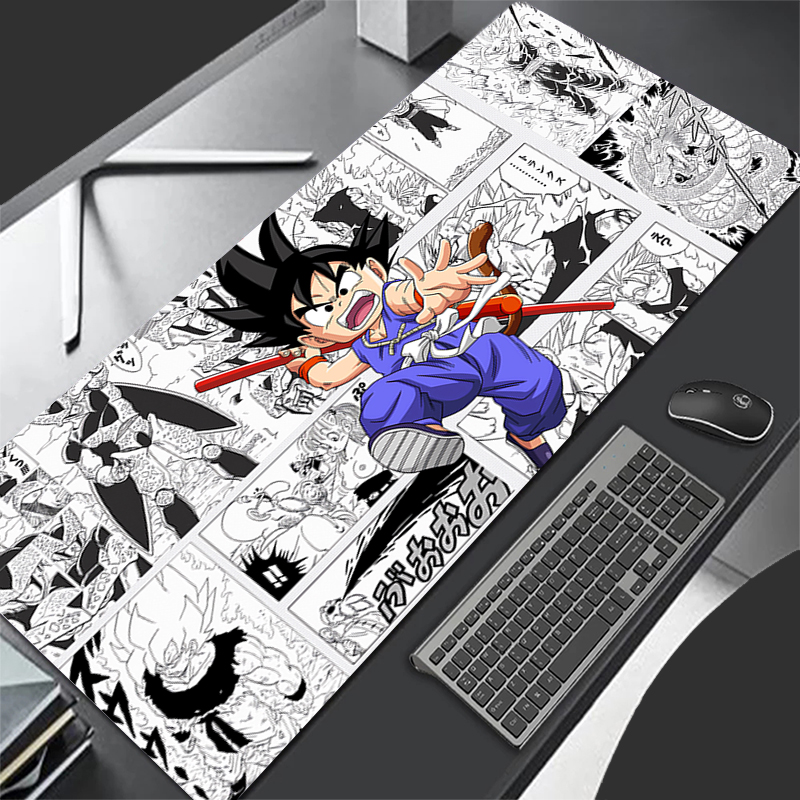 Gaming Keyboard Theme - แผ่นรองเมาส์คอมพิวเตอร์ลายโกคู แผ่นรองคีย์บอร์ดลายดราก้อนบอล แผ่นรองเมาส์เท่ๆ สำหรับเกมเมอร์ แผ่นรองเมาส์นุ่มสำหรับสำนักงาน พีซี