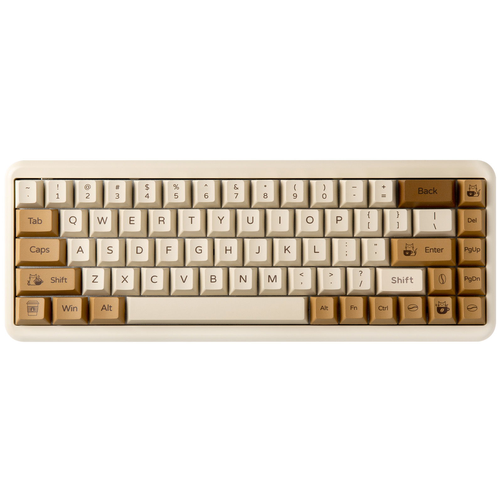 Gaming Keyboard Bundle - คีย์แคป YUNZII Coffee Cat PBT, ชุดคีย์แคปแบบเต็ม