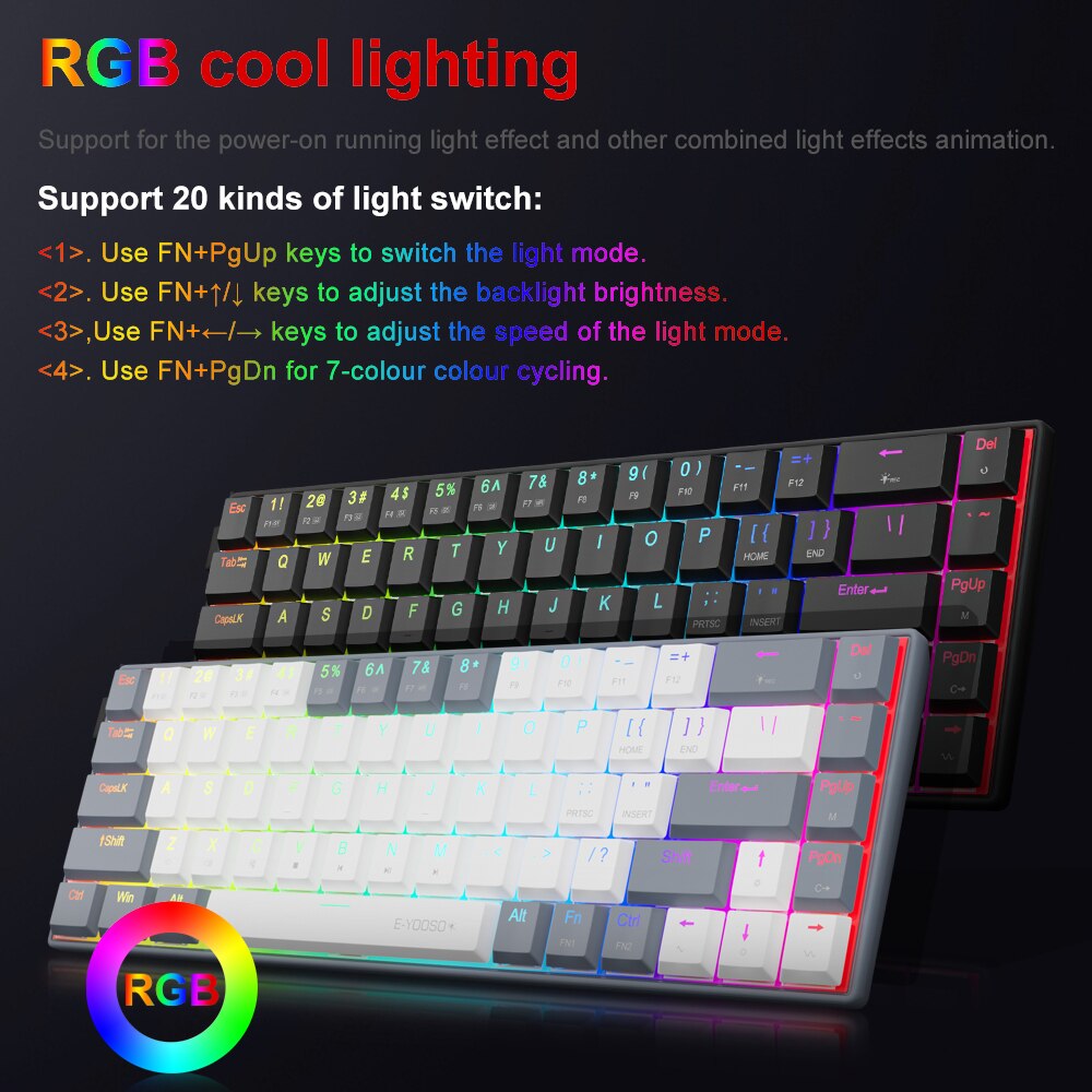 E-YOOSO A68 RGB Mini Slim USB  - Gaming Keyboard Bundle บทวิจารณ์และราคา