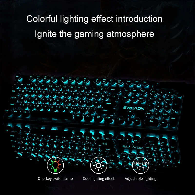 ชุดคีย์บอร์ดและเมาส์สไตล์เรโทร - Gaming Keyboard Backlit บทวิจารณ์และราคา