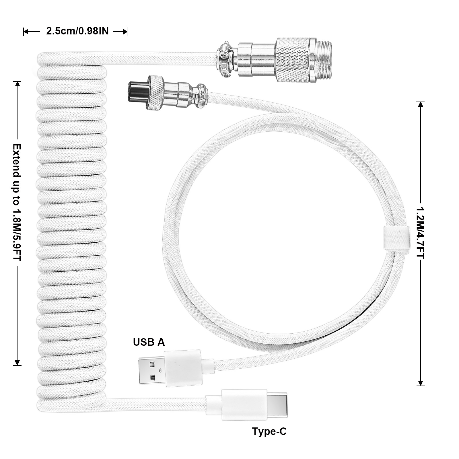 สายเคเบิลแบบขดสำหรับคีย์บอร์ดก - Coiled Usb Cable บทวิจารณ์และราคา