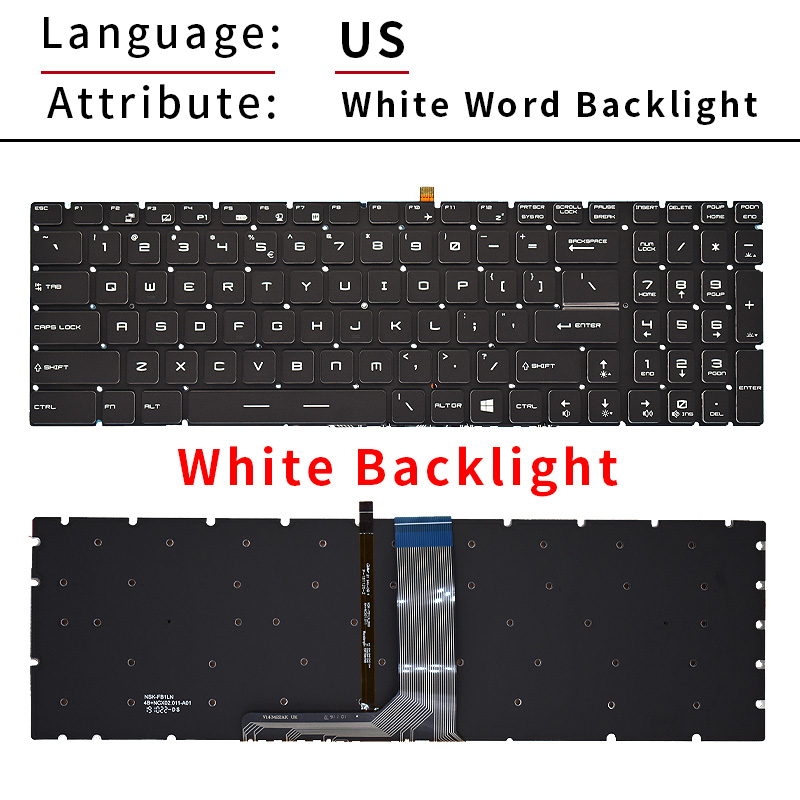 US/RU/SP/FR/TR/AR/NE คีย์บอร์ด - Gaming Keyboard Backlit บทวิจารณ์และราคา