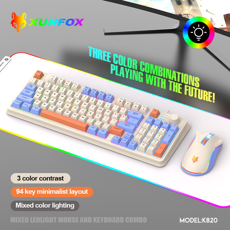 K820 USB เกมคีย์บอร์ดเมาส์ชุด  - Gaming Keyboard Bundle บทวิจารณ์และราคา